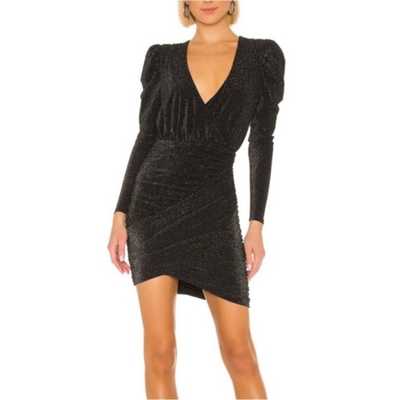song of style Dresses & Skirts - NWT Song of Style Revolve Wren Metallic Mini Dress in Black Sparkle XXS